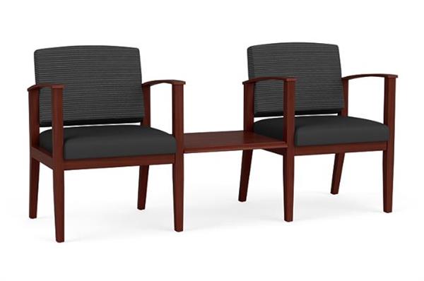 Amherst Wood 2 Chairs with Connecting Center Table